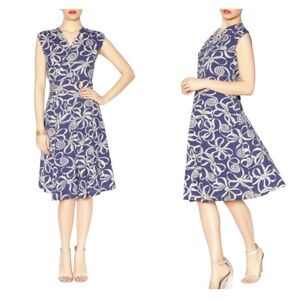 EFFIE’S HEART | Women’s Navy Nautical Wrap Dress XS Theresa Nantucket Rope Print